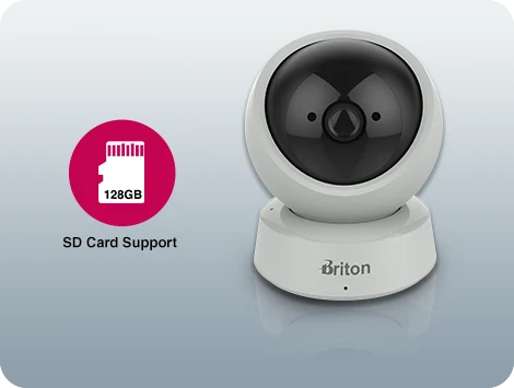 پشتیبانی از کارت حافظه تا 128 گیگابایت در دوربین مداربسته WiFi برایتون مدل IOT-72P8