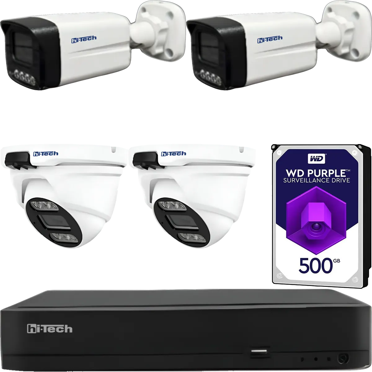 پک دوربین مداربسته هایتک | 4 کانال 2 مگاپیکسل 5MP-N