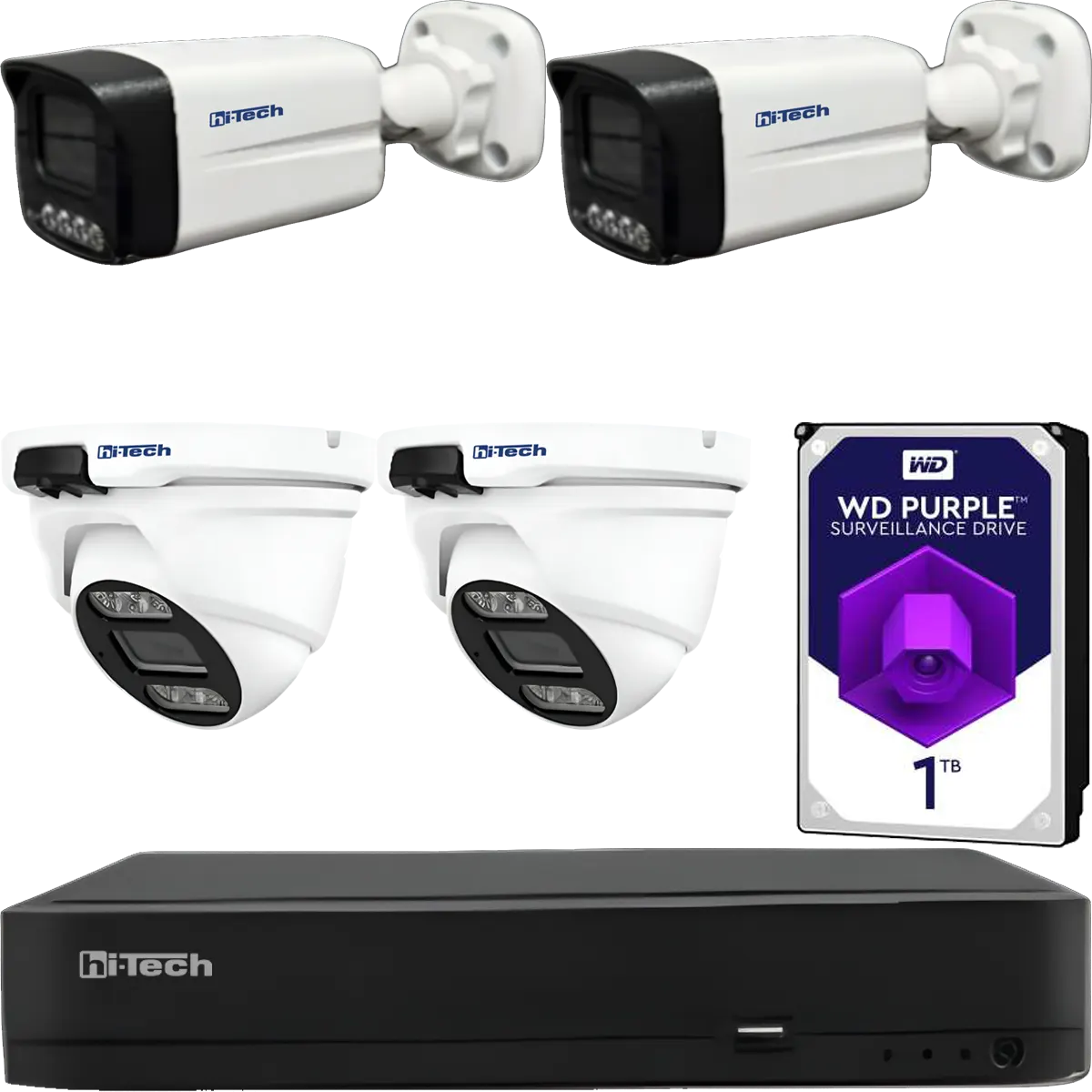 پک دوربین مداربسته هایتک | 4 کانال 5 مگاپیکسل 4K-N